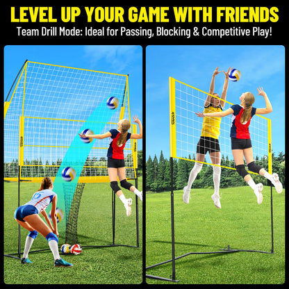 Volleyball Training Equipment, Adjustable Height Volleyball Net for Backyard Training - Portable Outdoor Volleyball Set with Durable Net & Tool-Free Setup for Serving, Hitting, and Spiking Practice