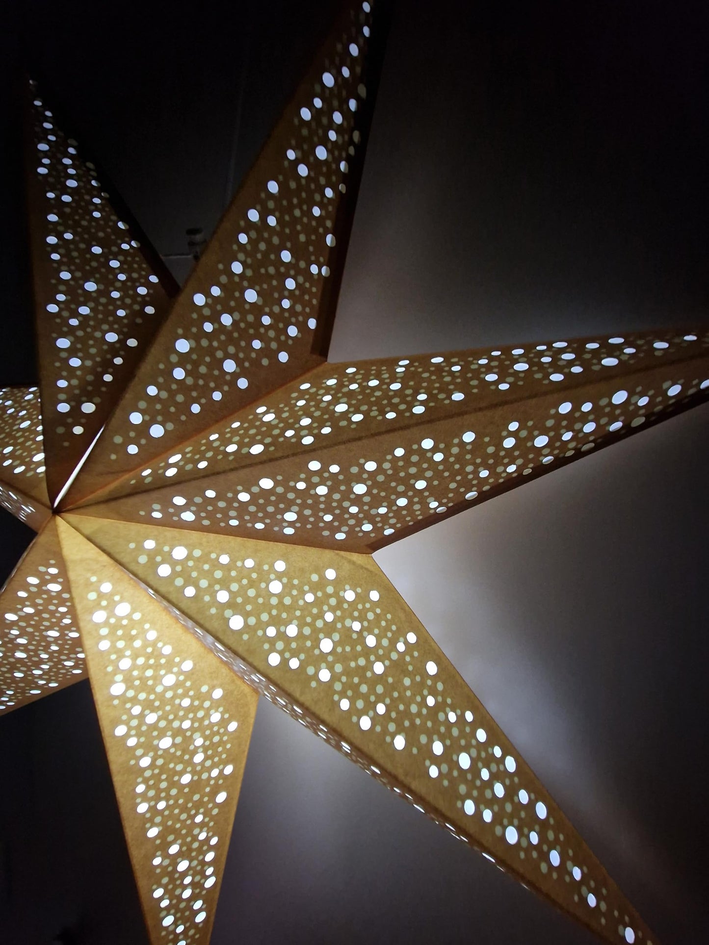 YEPSIO Lantern Lampshade Paper Star Light Shades Large 60cm Hanging Decorations for Christmas Wedding Home Decoration Birthday Party Foldable 7 Pointed Star (Golden)
