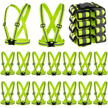 Hercicy 30 Pcs Reflective Vest High Visibility Safety Vests, Adjustable Running Gear Straps Lightweight Reflector for Construction (Yellow)