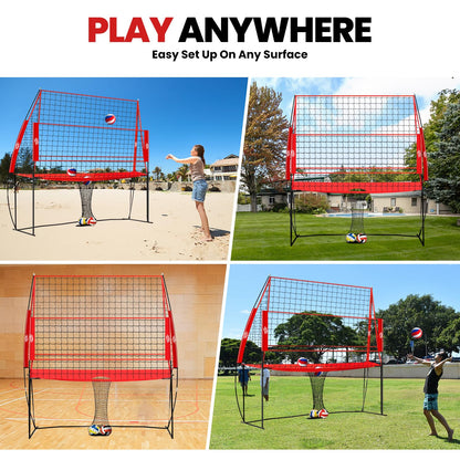 Volleyball Training Equipment,Height Adjustable Volley Ball Practice Net Station for Serving, Spiking, Hitting Practice,Easy Setup Volleyball Net for Backyard Indoor Outdoor with Carryingbag