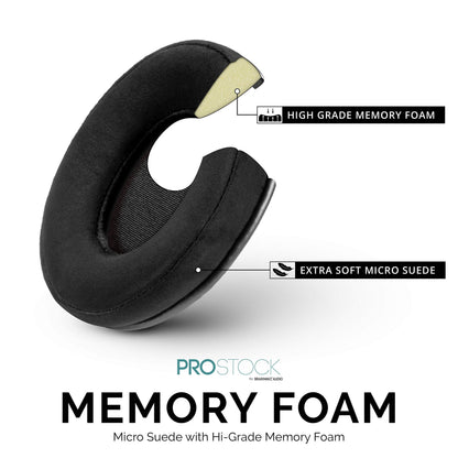 Brainwavz ProStock ATH M50X Upgraded Earpads, Improves Comfort & Style Without Changing The Sound - Ear Pad Designed for ATH-M50X M50BTX M20X M30X M40X Headphones, Vegan Leather (Micro Suede)