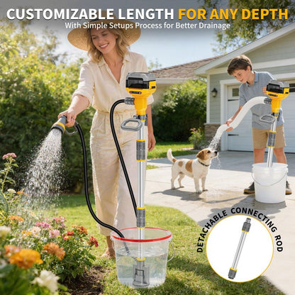 TAIRDA Stick Water Transfer Pump Compatible For Dewalt 20V Battery(NO Battery), 800GPH Cordless Portable Water Transfer Pump With Detachable Rod&37" Hose, For Pond Garden Fountain Boat Livestock Tanks