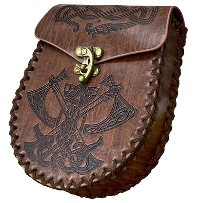 JAOYU Medieval Leather Pouch Renaissance Coin Pouch Nordic Vintage Belt Pouch Renaissance Faire Cosplay Costume Accessories Viking Dice Bag
