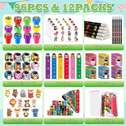 BenLouis 432 Pcs Graduation School Stationery Set Party Favors Preschool Kindergarten Classroom Gift Prizes Bulk for Kids Students Congrats Grad Goodie Bags Stuffers（Graduation Animals）