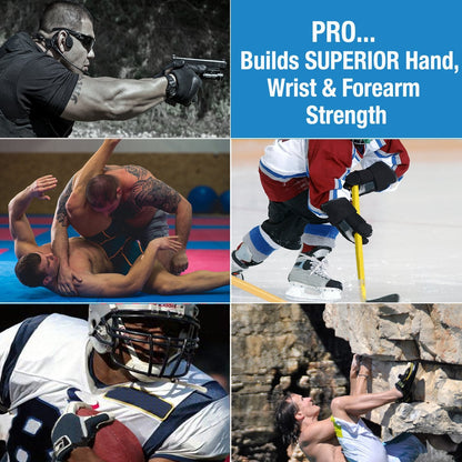 Prohands PRO Hand Exerciser, Finger Exerciser (Hand Grip Strengthener), Spring-Loaded, Finger-Piston System, Isolate and Exercise Each Finger, (11 lb Extra-Heavy Tension, Gray-Pro)