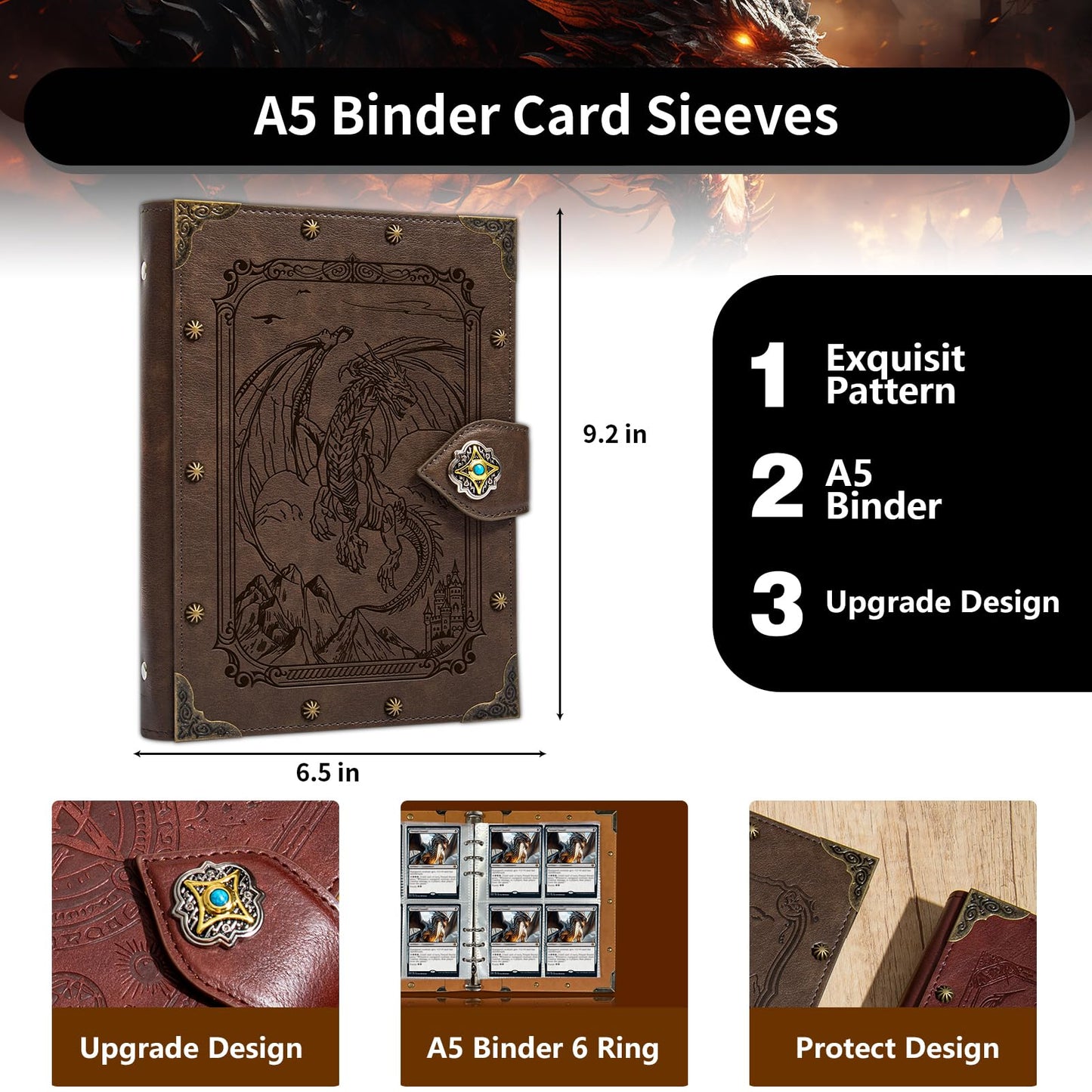 DUROTAN 4 Pocket Card Binder Cards Holder,240 Pockets Card Collection Album,Card Holder Binder with Removable,Card Folder for Trading Cards,Sports Cards