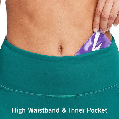 baleaf Biker Shorts Women Yoga Gym Workout Spandex Running Volleyball Tummy Control Compression with Pockets Soft 5" Teal L