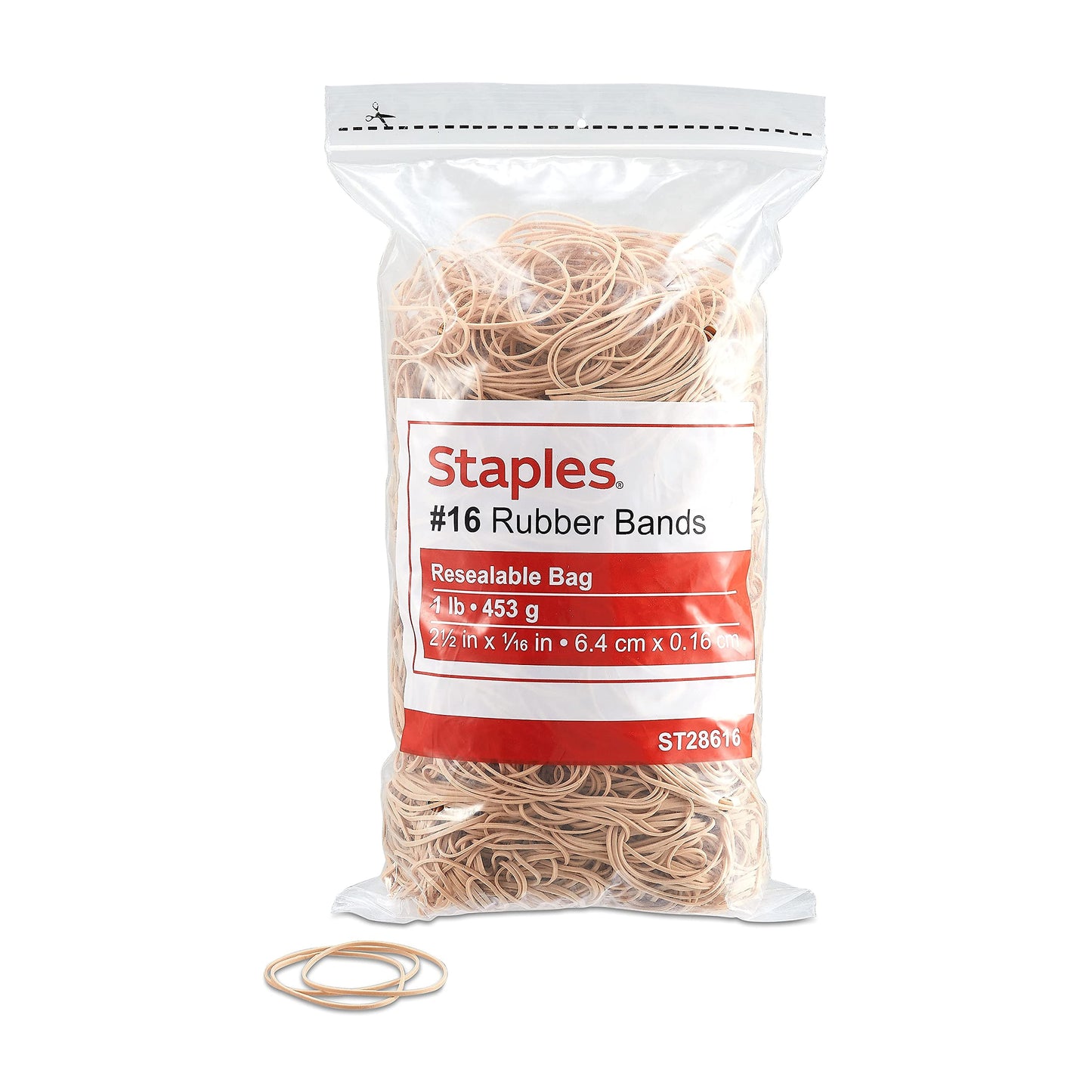Staples Rubber Bands, Size #16, 1 lb. Bag – Small Economy Bands for Paper Bundling & Office Sorting