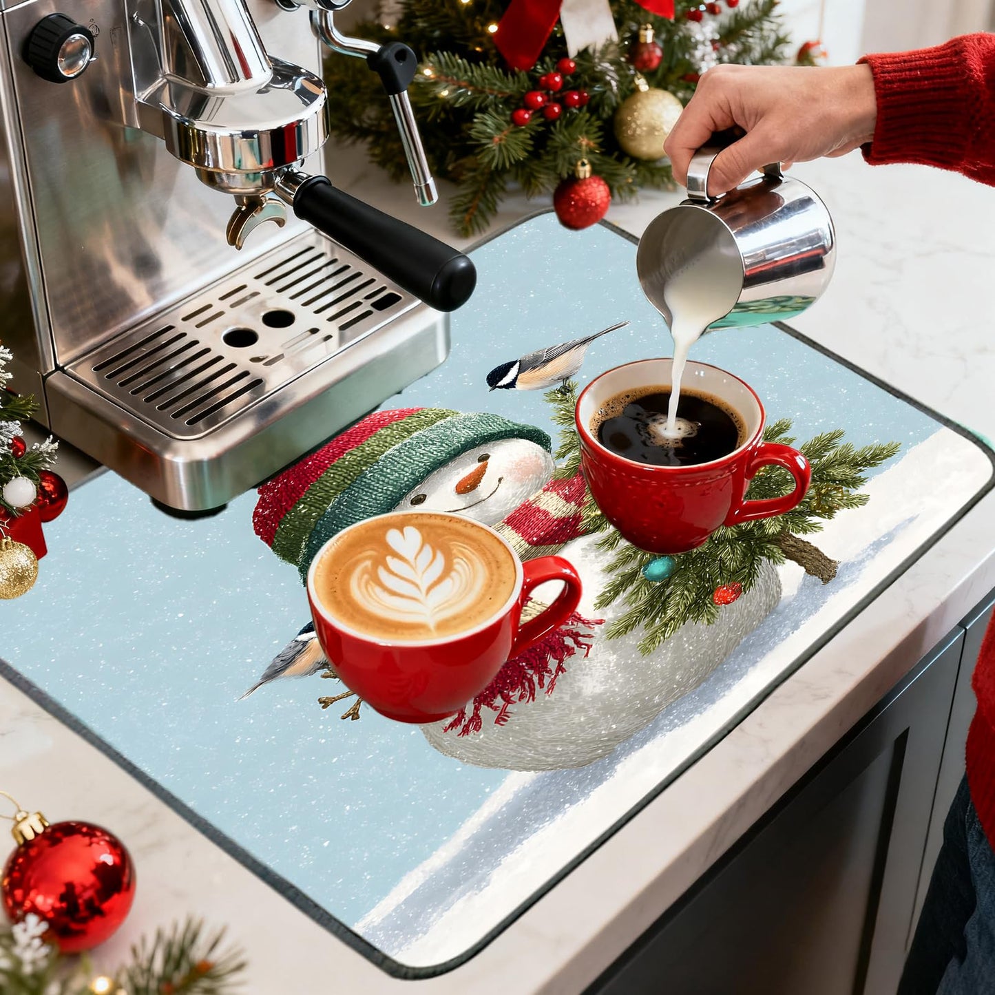 Nuxovilar Christmas Washer Dryer Dust Cover - Playful & Classic Festive Decor Protector for Laundry Room/Area/Space (YTT12861)