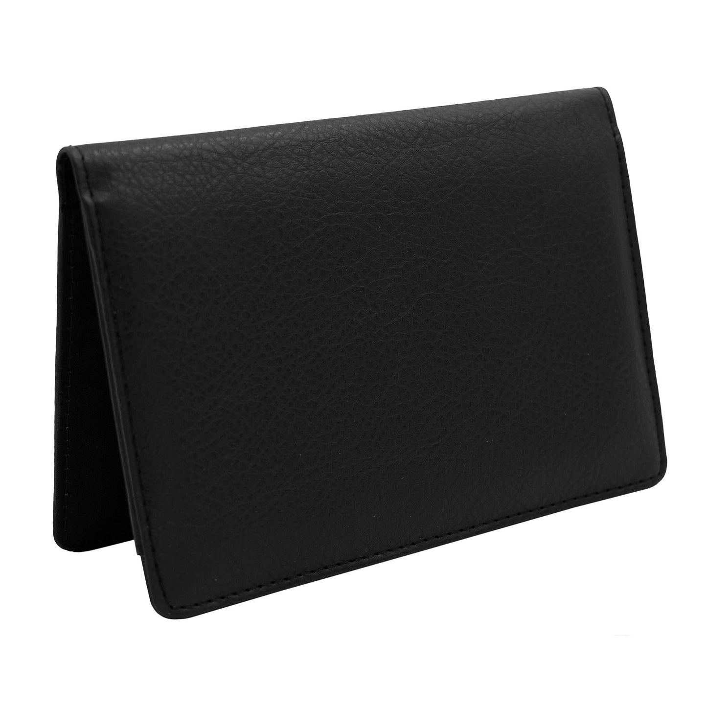 CAROUSELCHECKS Black Textured Leather Checkbook Cover for Top Stub Personal Checks