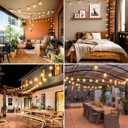litogo 120ft Patio Lights Outdoor Waterproof, LED Outdoor String Lights with Shatterproof Edison Bulbs, Dimmable Outside Hanging Light with Timer for Bistro Cafe Tent Yard Garden Porch