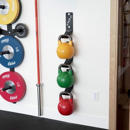 PRx Performance Kettlebell Storage Holder (1), Wall Mounted Kettle Bell Holder Hanger, Space Saving Home or Commercial Gym Accessory, USA Made Steel with Black Powder Coating…