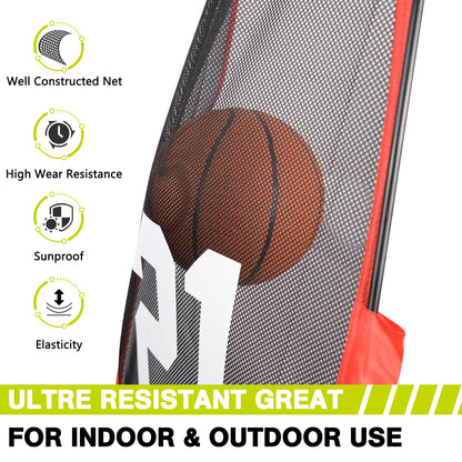 Hikeen Basketball Defender Dummy, Training Equipment for Practice Basketball Dribbling, Shooting, Passing - 2 Sizes Folding Poles, 4 Reinforced Base Sandbags