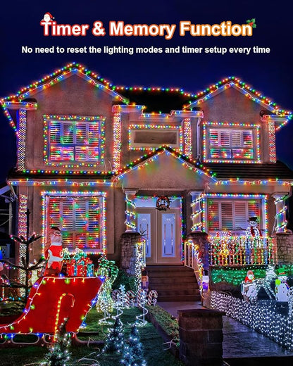 355FT 900 Christmas Lights, Extra Long Outdoor String Lights Waterproof, Timer & Memory, 8 Modes Dimmable Plug in Fairy Lights for Classroom Tree Patry Holiday Indoor Decorations, Multicolor