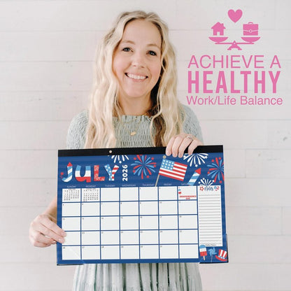 Large Teacher Desk Calendar 2026-2027 - 18-Month Desktop Calendar for Home, Office & Classroom | Cute Teacher Gifts
