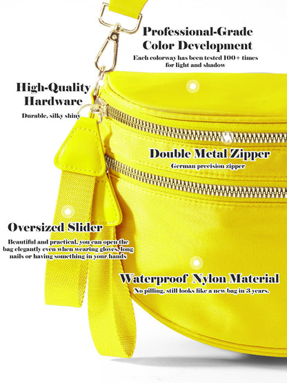 Pure Colour Crossbody Bag Bum Bag for Women,Spacious Purse Fanny Packs Belt Bag,Oversized Bum Bag (Colour Bum Bag-Beige)