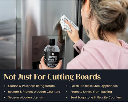 Mevell Food Grade Mineral Oil Made in USA 32 Oz, Butcher Blocks and Kitchen Countertops Conditioner, Food Safe Cutting Board Oil, Finish for Marble, Soapstone