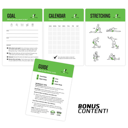 NewMe Fitness Half Balance Ball Workout Cards, Instructional Fitness Deck for Women & Men, Beginner Fitness Guide to Training Exercises at Home or Gym