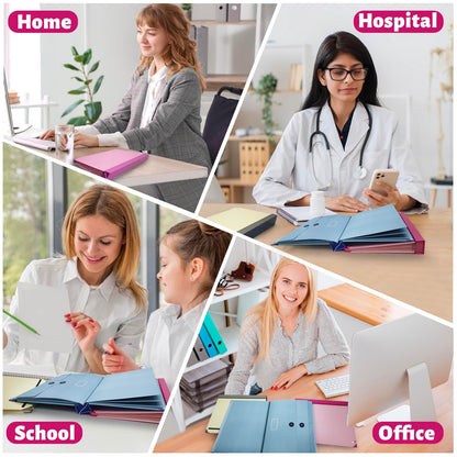 MAKUANG Document Organizer,Folio Folders with Pockets,File Organizer for Paper,Important Documents, Expanding File Folder for Office and School,in Case I Go Missing Binder(Pink,2In Thick)