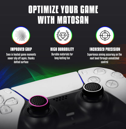 MatoSan® 20 Controller Grip Thumbstick Accessories Silicone Caps – Compatible with PS4 Sticks, Compatible with PS5 Controller – Thumb Grips Protection – Enhanced Precision for Thumbsticks