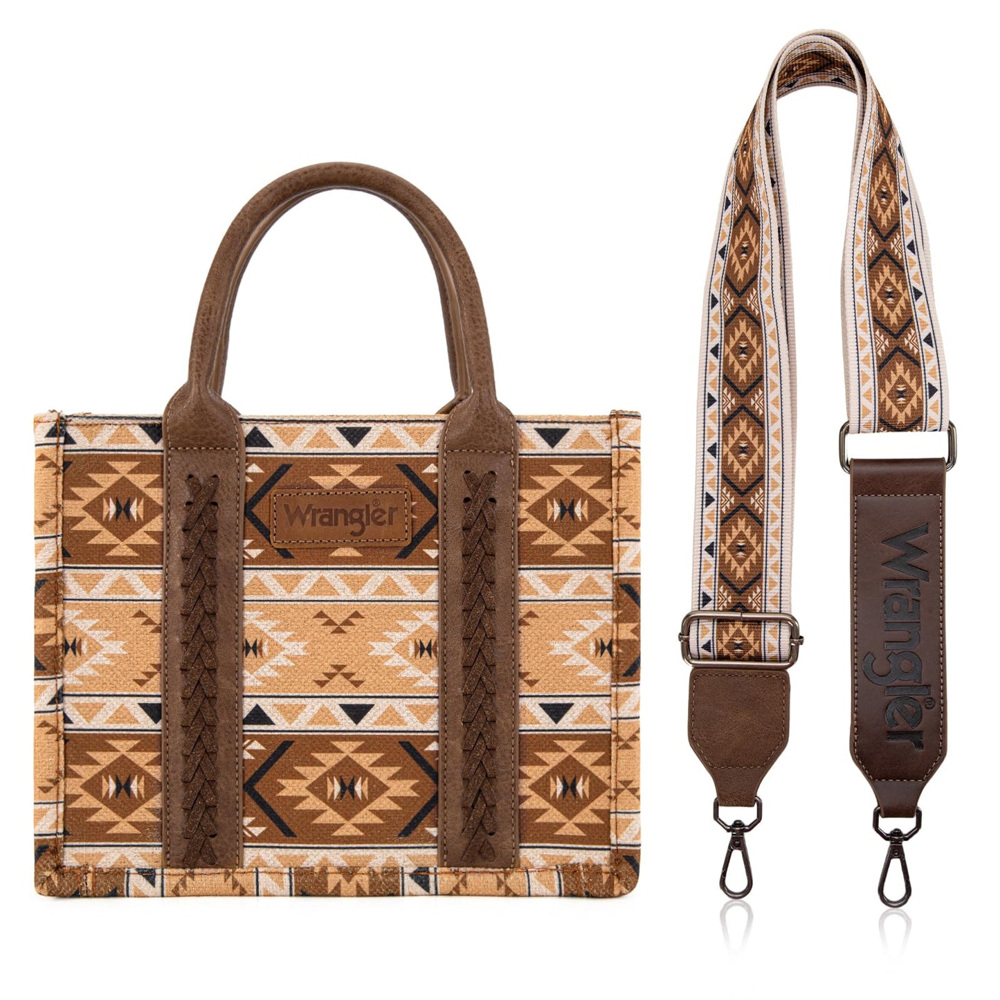 Wrangler Purse for Women Boho Aztec Tote Bag Hobo Shoulder Top Handle Handbags with Wide Guitar Strap Fall Collection Gift WG2207-8120SCF