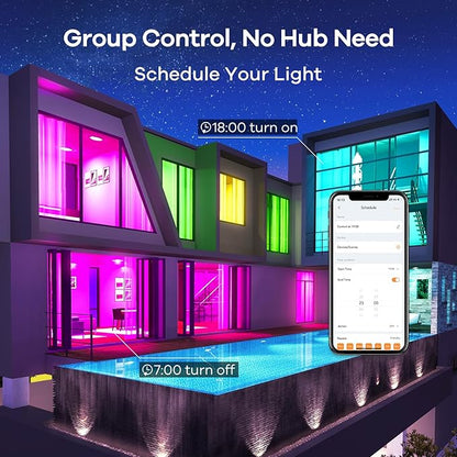 Linkind Smart Light Bulbs, WiFi Bulbs Work with Alexa & Google Home, RGBTW Color Changing Light Bulb with APP Control, 9W LED Smart Bulb Equivalent 60W, A19 E26 Alexa Light 2.4Ghz 800LM Dimmable