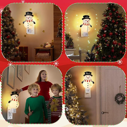 Christmas Snowman Night Light Plug in, Christmas Decoration 120V C7 LED Wall Plug in Nightlights, Christmas Night Light Decor for Bedroom Bathroom Kitchen Hallway Stairs