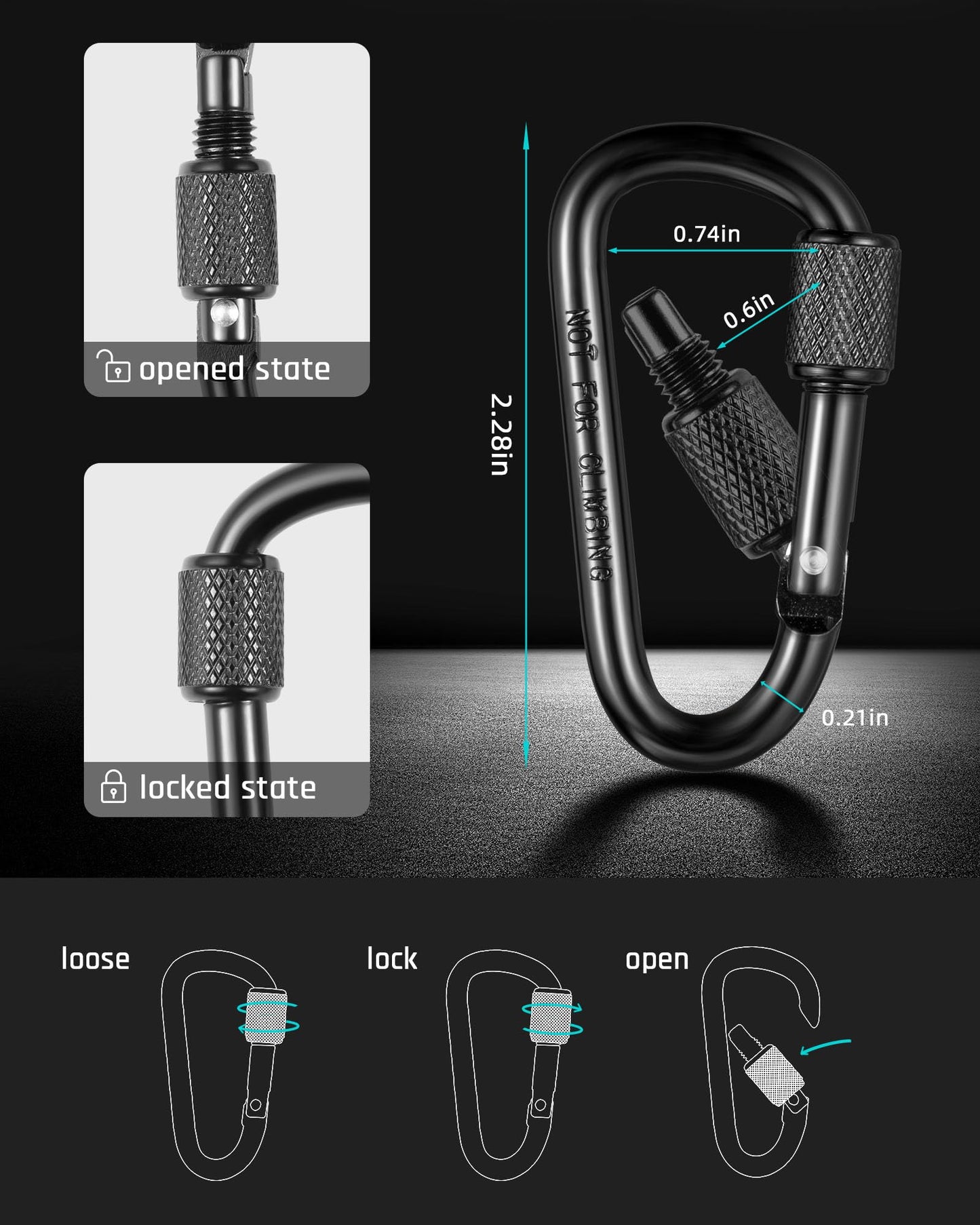 TISUR Magnetic Quick Release Keychain,Magnet Carabiner Key Holder, Detachable Key Chain Rings for Car Keys,Pull Apart Keychain Organizer Accessories for Men Women (Black(2-Pack))