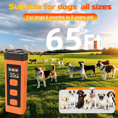 OKSJ Dog Bark Deterrent Device, 2025 Anti Barking Device for Dogs 65FT Far Ultrasound Dog Bark Deterrent, Humane Alternative to Training Collars, Works Indoors & Outdoors - Stubborn Barking Solution