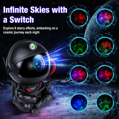 Astronaut Galaxy Projector Night Light – White Astronaut Holding Star, Star Projector Galaxy Lamp for Kids Bedroom, Space Decor & Gift