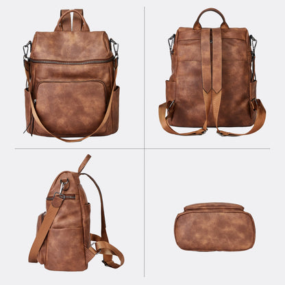 Botimmy Anti-Theft Backpack Purse for Women, Convertible 3-in-1 Vegan Leather Backpack with Hidden Zipper, Adjustable Shoulder & Crossbody Bag for Travel and Daily Commute