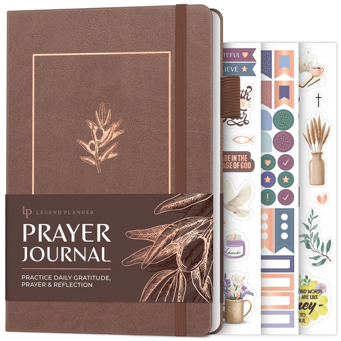 Legend Prayer Journal for Women & Men – Daily Devotional Notebook – Bible Study Supplies & Accessories – Faith Based Gifts – Religious Planner & Spiritual Gods Book, 5.8 x 8.3" (Dark Terracotta)