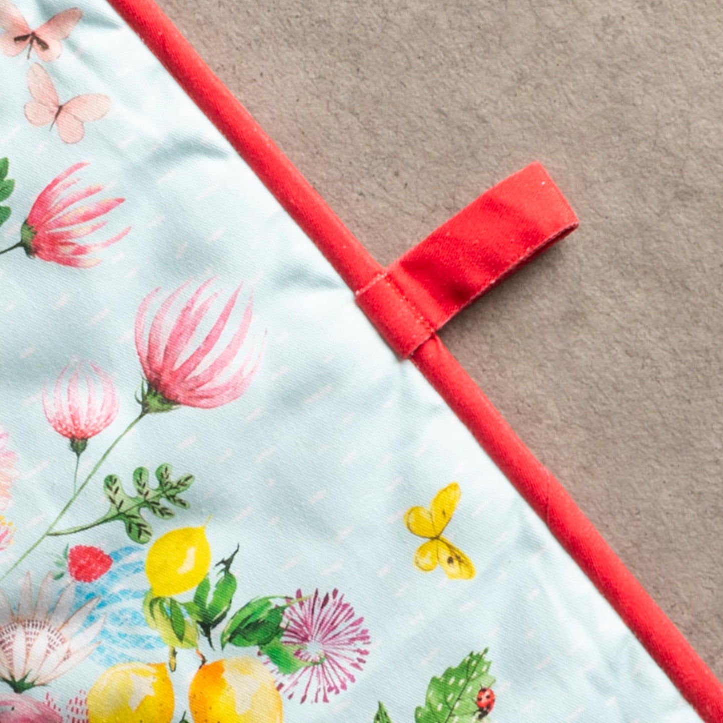 Maison d' Hermine Double Oven Mitts 100% Cotton 7"x35" Double Oven Mitt Heat Resistant BBQ Cooking Gloves with Loop Baking Grilling Kitchen Hotel Home Farmhouse Spring Summer (Jardin D'Ete - Mint)