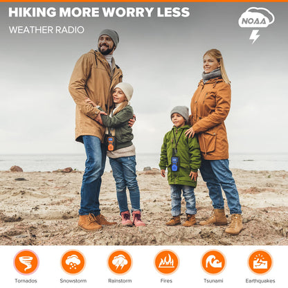 Wishouse Walkie Talkies for Adults Long Range-Rechargeable 4 Pack 2 Way Radios, Hiking Accessories Camping Gear Xmas Birthday Gift for Kids Family with Lamp,SOS Siren,NOAA Weather Alert,Easy to Use