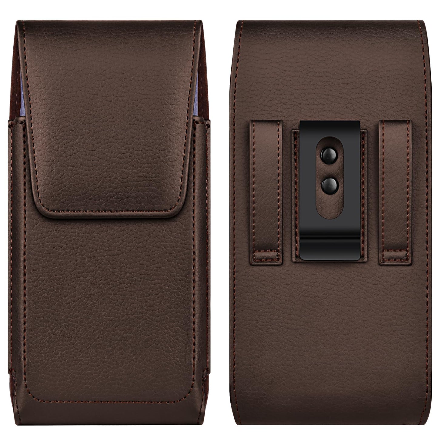 COANJIUO Leather Cell Phone Holster with Belt Clip Strong Magnetic Closure for Samsung Galaxy Ultra S25 S24 S23 S22 S21 S20 A17 A16 A15 A14 A13, Motorola G Stylus, XL-Coffee