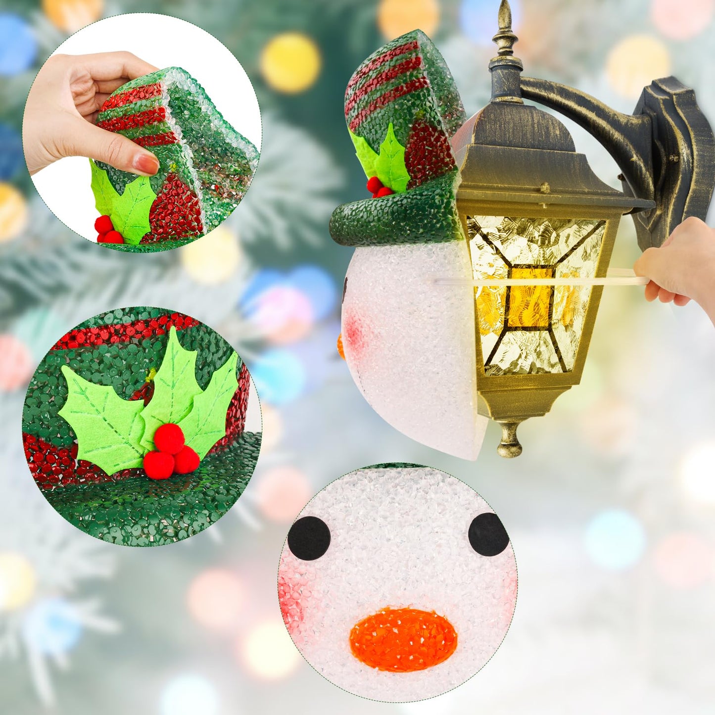 Hxezoc 2 Pack Christmas Snowman Porch Light Covers Good Light Transmission Lamp Covers for Christmas Front Yard, Garages, Garden, Porch Lamp Decoration