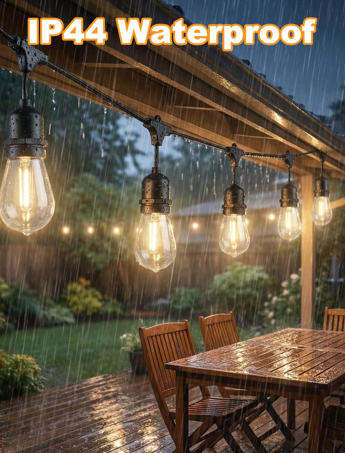 Pallerina 25 Pack E12 LED T13 Replacement Bulbs, 0.6W Dimmable Waterproof Candelabra Base Bulbs, 2700K Warm White, for S14 G40 C7 String Lights, Chandeliers, Outdoor Patio & Night Lights