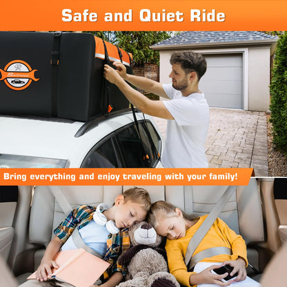 Sailnovo Rooftop Cargo Carrier 20 Cubic, Waterproof Car Roof Bag Soft-Shell Carriers Top Luggage Storage with Slip Mat, 6 Door Hooks & Heavy-Duty PVC for All Vehicle Roof with/Without Rack Cross Bar
