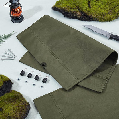 OLYCRAFT 2Pcs Camp Chair Replacement Fabric 18.7x14.6 Inch Oxford Cloth Outdoor Folding Chair Seat Replacements Dark Olive Green Waterproof Camping Chairs Cover for Garden Outdoors Camping