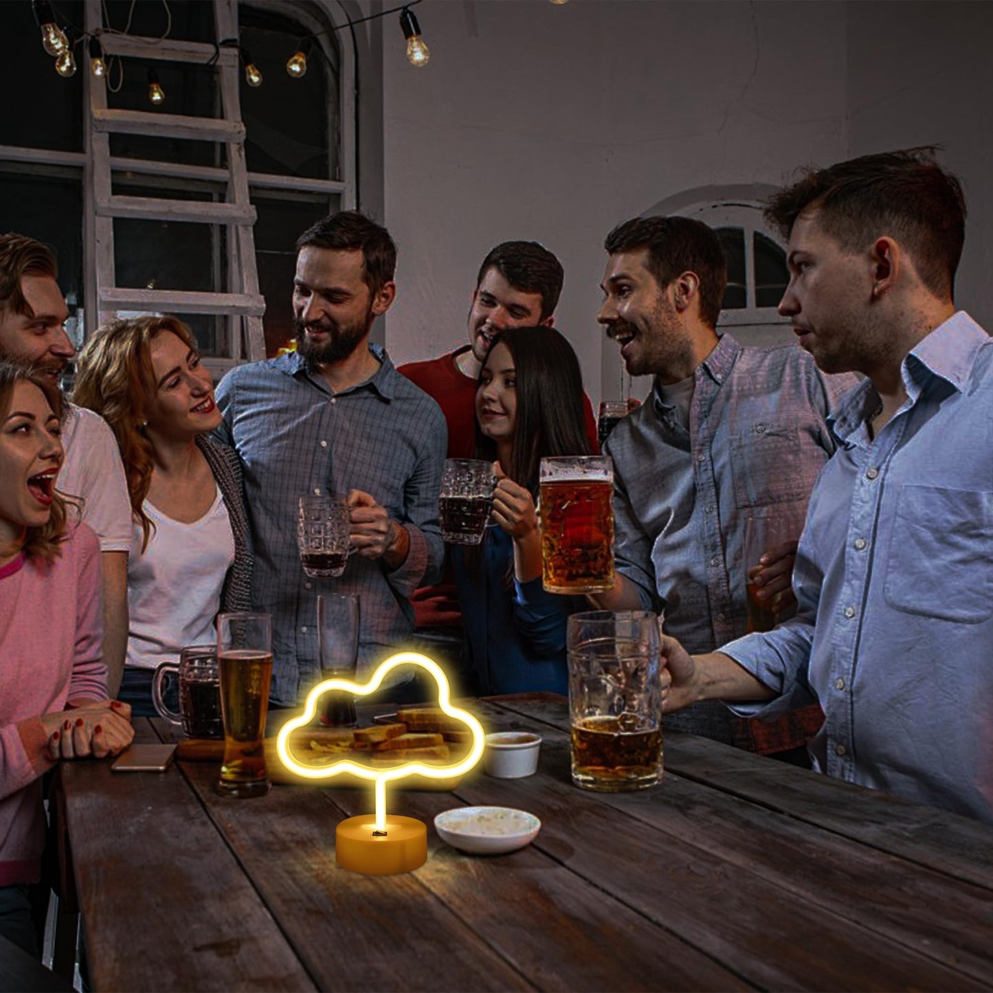 ENUOLI Cute Cloud Neon Light LED Cloud Shaped Decor Night Lights Marquee Neon Sign Table Decor for Christmas Party Birthday Kids Room Living Room Wedding