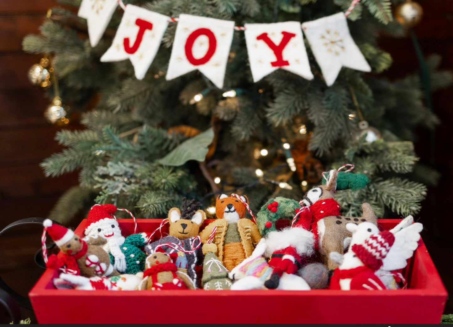 Boston International Felt Christmas Tree Ornament Winter Holiday Hanging Ornaments Decorations for Home, 4.5", Christmas Tree
