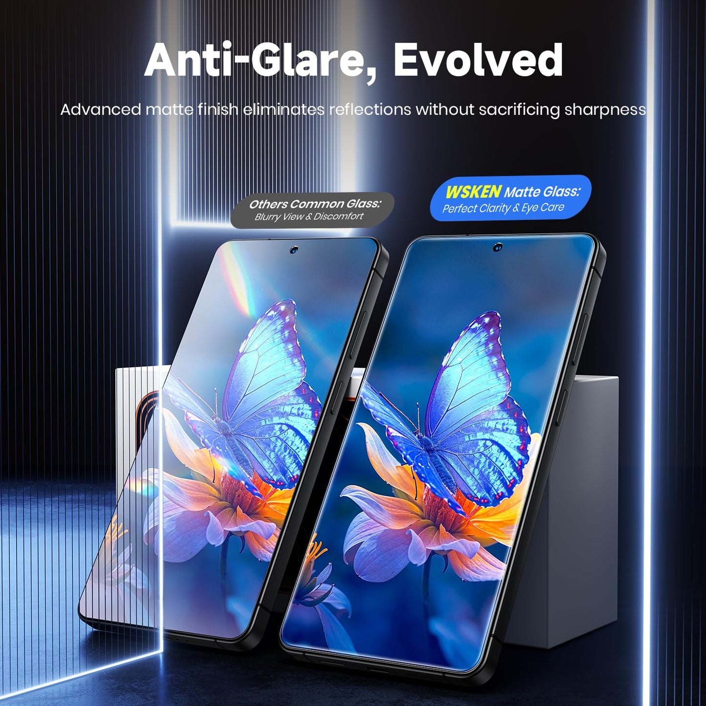 WSKEN Matte Screen Protector for Samsung Galaxy S26 Ultra - [Anti-Glare & Anti-Fingerprint][Smooth as Silk][0.02s Fingerprint Unlock] 9H+ Tempered Glass With Auto Fit Box Zero Bubble,2 Pack
