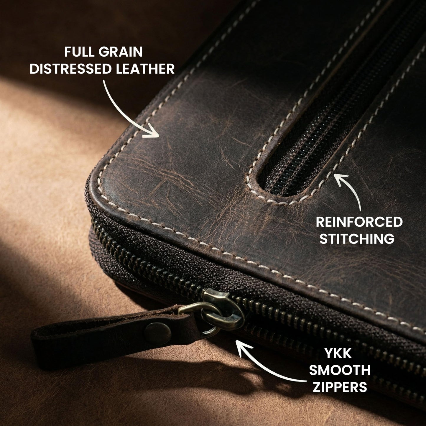 LEATHER VILLAGE Genuine Leather Zipper Portfolio Organizer - Professional Business 4 Ring Binder Padfolio Binder for Documents, Cards, iPad, Tablet, Phone, Resume Folder, Folio for Men & Women -Brown