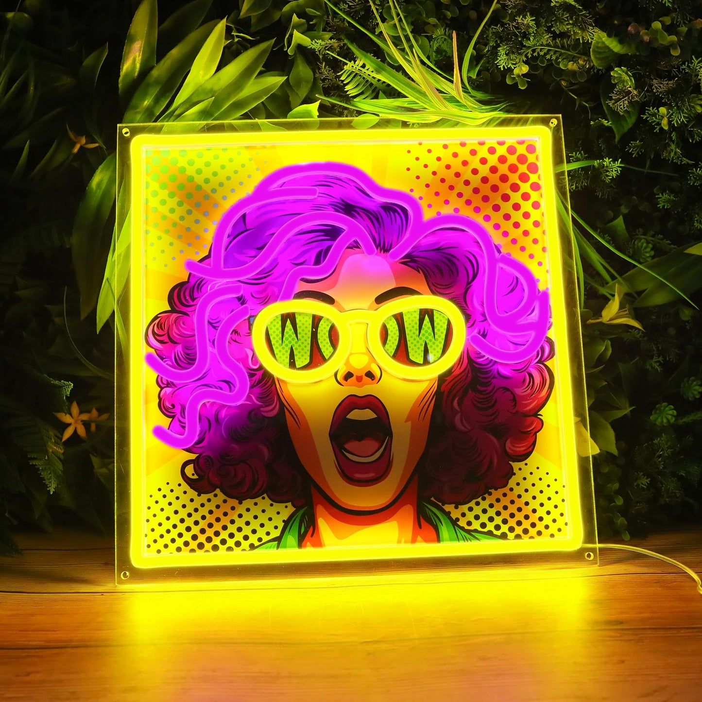 ENUOLI Purple Hair Pretty Girl Neon Sign,UV Print LED Light Sign Dimmable Cool Women Lady Neon Lights for Bedroom,Home Wall Decor LED Signs for Christmas Birthday Party Girls Stylish Gifts