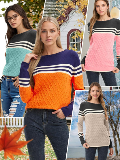 Womens Sweaters Fall 2025 Fashion Boho Trendy Lightweight Pullover Crew Long Sleeve Cute Tops for Women Winter Outfits