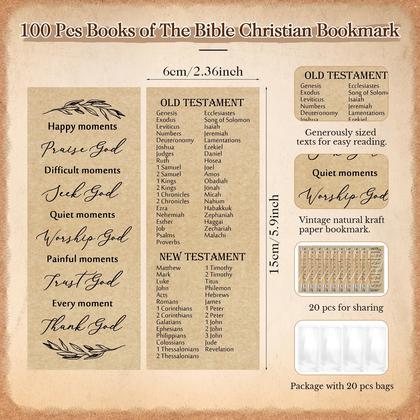 Spakon 100 Sets Fathers Day Gifts for Church Christian Pens Bulk Bible Verse Pen Religious Double Sided Emergency Numbers Bookmark for Men Women Sunday School