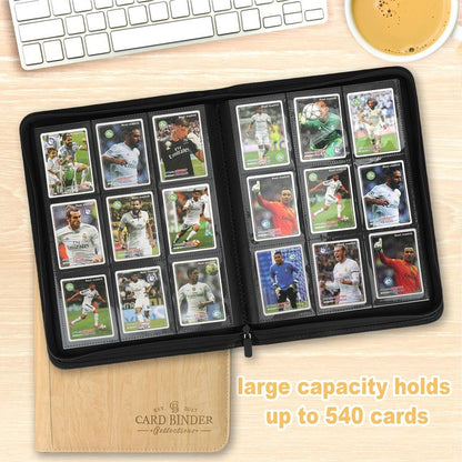 Foalgo 9 Pocket Card Binder, Premium Zip Trading Card Binder, 540 Double Sided Pocket PU Collection Binder, Collector Album, Card Folder for MTG, TCG, Sports Cards