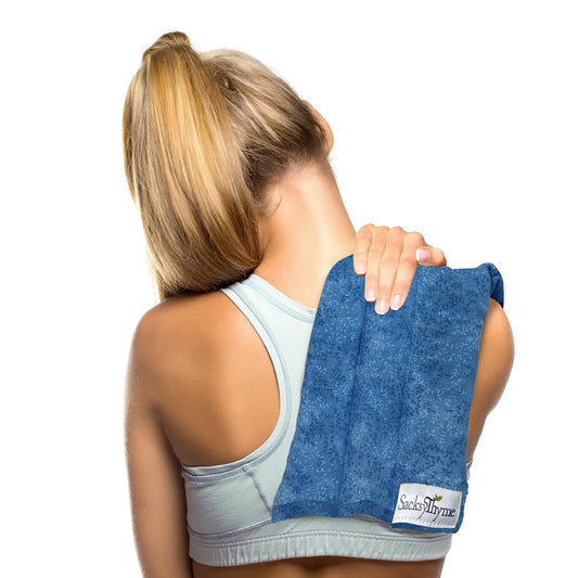 SacksyThyme Microwave Heating Pad for Cramps, Back, Neck, Shoulders, Leg Pain - Reusable Heat Pack, Hot Moist Microwavable Therapy Pack - Unscented Flaxseed Hot Compress Made in USA (Size: 12" x 7")