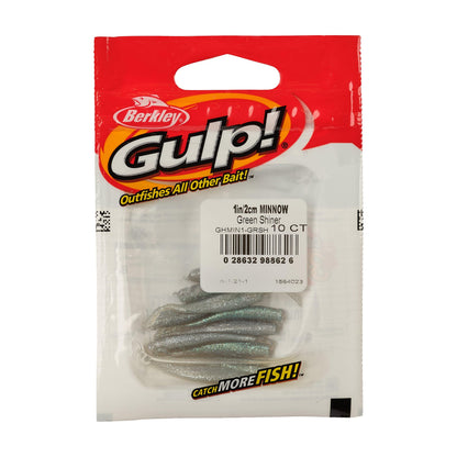 Berkley Gulp! Minnow Fishing Soft Bait, Green Shiner