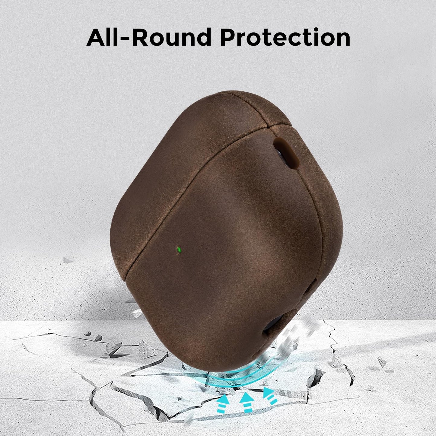 Bouixel for AirPods Pro 3 Case, Handcrafted Vintage Genuine Leather Shockproof Cover Accessories with Lanyard Compatible with Apple AirPods Pro 3rd Generation 2025